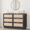 Rattan 6 Drawer Dresser,47''6 Chest of Drawers with Metal Handles and Wooden Sturdy Base - 2 of 4