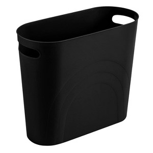 Aoibox Small Trash Can, 3.5 Gallon Slim Plastic Waste Basket with Handles for Bathroom, Bedroom, Kitchen, Office, Home, Black - 1 of 4