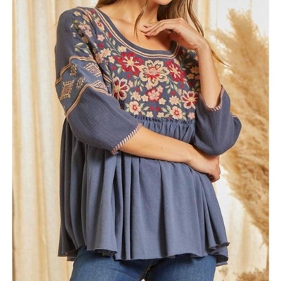 Women's Young Contemporary Emb Top - Savanna Jane