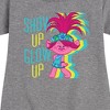 Girls' - Trolls - Show Up Glow Up Poppy Graphic Short Sleeve Fleece Dress - 2 of 4