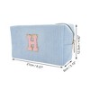 Unique Bargains Corduroy Rectangular Letter Makeup Bag Sky Blue 1 Pc - 2 of 4