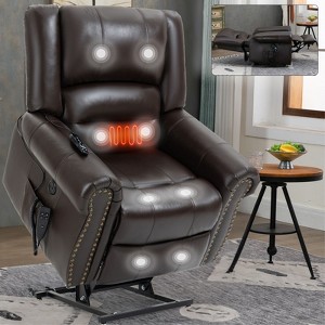 NicBex Recliner Chair Heat Massage Chair Lift Chair with USB Charging Port Recliner Faux Leather Recliner Chairs for Adults for Living Room, Reading Room - 1 of 4