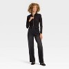 Women's Long Sleeve Brushed Ribbed Polo Zip-Up Jacket - A New Day™ - 3 of 4