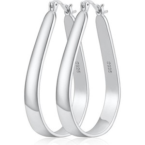 Large Oval Hoop Earrings Lightweight Hypoallergenic 14K Gold Plated Hoops Earrings Non Tarnish - 1 of 4