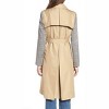 Women's Plaid Sleeve Double Breasted Trench Jacket - Mural - 2 of 3