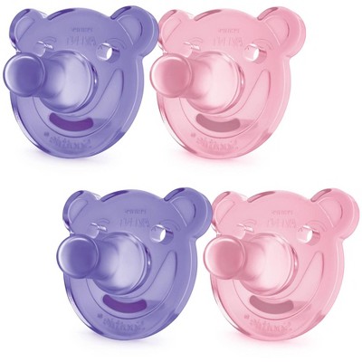 Philips Avent Soothie Shape 0-3m - Pink/Purple - 4pk
