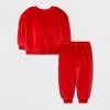 Baby Girls' 2pc Cozy Velour Sweatshirt and Jogger Pants Set - Cat & Jack™ - 2 of 4