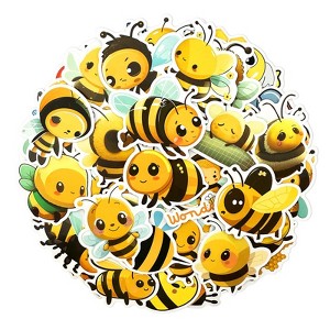 Wrapables Waterproof Vinyl Stickers for Water Bottles, Laptop, Phones, Skateboards, Decals for Teens, 110pcs, Bumblebees - 1 of 4