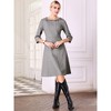 Hobemty Women's Peter Pan Collar 3/4 Sleeve A Line Elegant Wear-to-Work Dress - 2 of 4