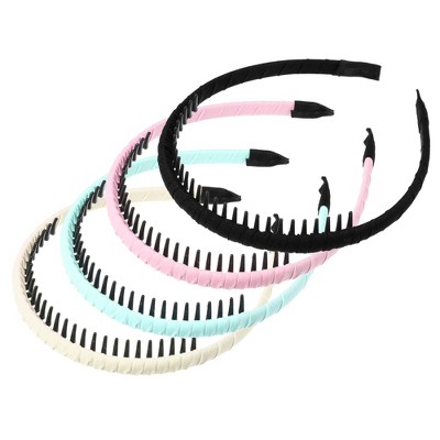 Scünci No-slip Grip Thin Plastic Headbands - Black/brown/mixed