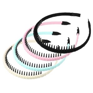Unique Bargains Women's Non-Slip Teeth Comb Headbands Multicolored 4 Pcs - 1 of 4