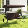 Tangkula Converting Patio Swing Chair Porch Swing Bed w/Adjustable Canopy & Thickened Cushion - 2 of 4