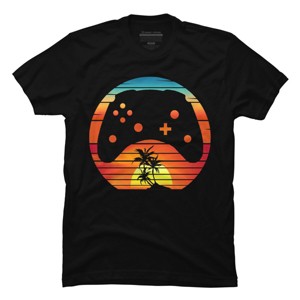 Men's Design By Humans GAMER RETRO CLASSIC SUNSET By punsalan T-Shirt - 1 of 2