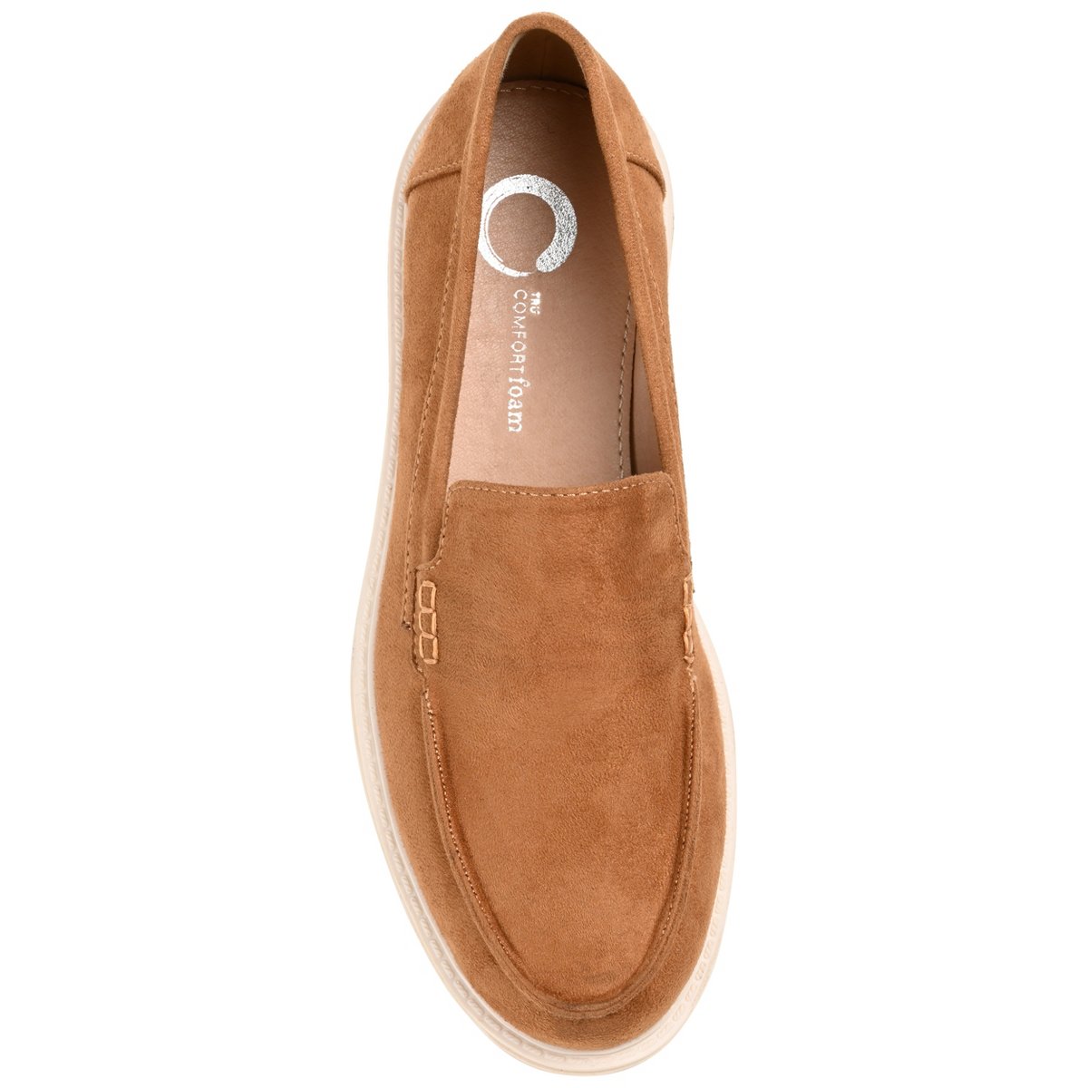 Женские туфли Journee Collection Women's Erika Medium and Wide Width Loafer Almond Toe Slip On Flats Tan 9.5WD — фото 4
