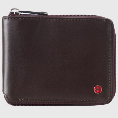 Alpine Swiss Logan Zipper Bifold Wallet For Men or Women RFID Safe Comes in a Gift Box
