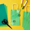Blue Panda 25-Pack Green Gift Bags with Handles - Small Paper Treat Bags for Birthday, Wedding, Retail (5.3x3.2x9 In) - 2 of 4