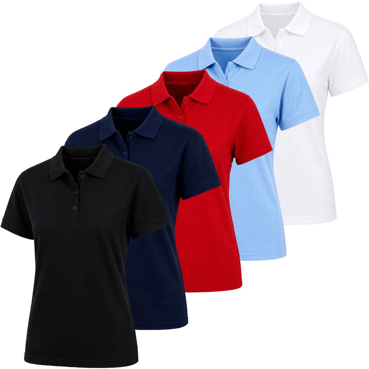 Galaxy by Harvic Junior's Short Sleeve School Uniform Pique Polo Shirt-5 Pack