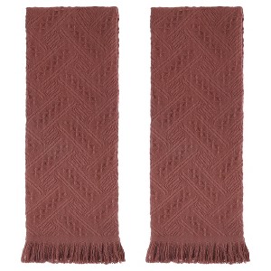 REGALWOVEN Cotton Soft Absorbent Jacquard Pattern Boho Decorative Hand Towel 13" x 29" 2 Pcs - 1 of 3