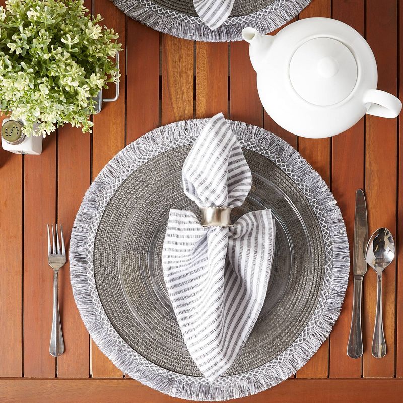 Round Fringed Placemat Set of 6, 4 of 8