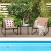 Costway 3 Pieces Patio Conversation Set Outdoor Metal Chair & Table Tempered Glass Top - 2 of 4