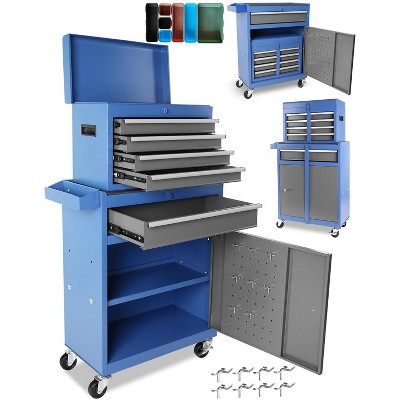 5-Drawer Rolling Tool Chest with Wheels & Detachable Top – Heavy-Duty Steel Toolbox for Garage, Workshop, or Warehouse with Lockable Drawers
