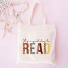 City Creek Prints It's a Good Day to Read Leopard Canvas Tote Bag - 15x16 - Natural - 2 of 2
