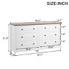 Modern 6 Drawer Dresser, 55.5" Wide Wood Chest with Metal Handles, Storage Organizer for Bedroom Hallway Entryway-3irtyhousy - 4 of 4