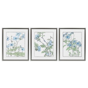 Stupell Industries Wild Blooms with Detailed Outlines 3pc Floating Frame Art Set - 1 of 4