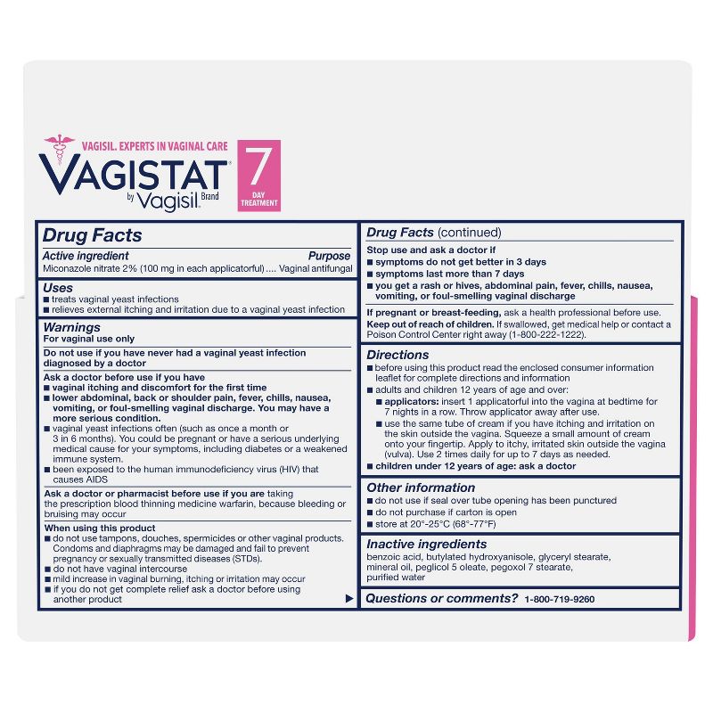 Vagisil 7 Day 2% Miconazole Nitrate Cream for Yeast Infection Treatment - 7ct, 3 of 9