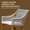 Gulches Bar Stools Set of 2, Outdoor Counter Height Bar Chairs with Arm and Backrest,Square Backrest - 4 of 4