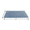 Knightsbridge Luxurious Block Pattern High Quality Year Round Cotton With Non-Skid Back Bath Rug, Light Blue - 2 of 4