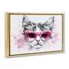 Stupell Industries Cool Cat with Sunglasses Black Framed Floater Canvas Wall Art - 3 of 4