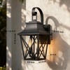 Black Outdoor Wall Lantern 2-Pack, 2-Light Modern Wall Sconce with Clear Glass, Waterproof Industrial Porch Light for Front Door - 2 of 4