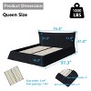 Modern Queen Size Upholstered Bed Frame with Soft Velvet Headboard, Solid Wood Platform Bed Frame for Bedroom – The Pop Home - 4 of 4
