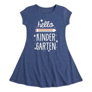 Girls' - Instant Message - Hello Kindergarten Fit & Flair Cap Sleeve Dress - 1 of 4