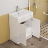 KWPZQEB 24" Gloss Wall-Mounted Bathroom Vanity with Sink & Mirror, Modern Floating Vanity with Shelf & Soft-Close System for Small Space, Glossy White - 2 of 4