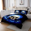 Hachikiko 3D Skull Comforter Set, Queen Size Bedding with 2 Shams & Cushion Cover, Ultra-Soft, Lightweight, Stain & Wrinkle Resistant, Breathable - 2 of 4