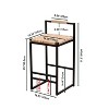 CAVINAS 25"Paper Rope Woven Bar Height Stools,Set of 2,Counter Stools with Backrest&Footrest,Stools for Dining Table&Kitchen Island - 4 of 4