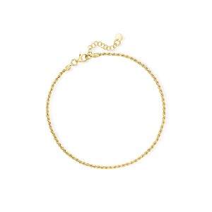 Pure Collection by Ross-Simons Italian 18kt Gold Vermeil Rope-Chain Anklet Size 9 - 1 of 4