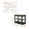 NicBex 2 Drawer Rolling Kitchen Island Cart with 2 Open Shelves and 6 Wheels,Kitchen Island on Wheels with Storage,Island Table for Kitchen - 3 of 4