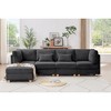 MYINDA Corduroy Sectional Couch with Ottoman Chaise, L Shaped 4-seat Sofa for Living Room, Apartment, Lounge - 2 of 4