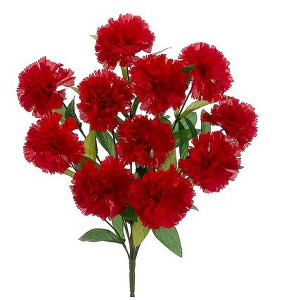 Allstate Floral 18" Red Carnation Artificial Floral Bush - 1 of 1