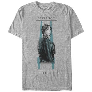 Men's Star Wars Rogue One Jyn Defiance U-Wing Stance T-Shirt - 1 of 4
