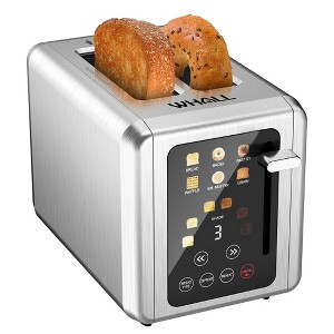 WHALL Toaster 2 Slice, Touch Screen Toasters, Smart Bread Toaster, Stainless Steel Small Toaster, Wide Slots Toaster With Bagel, Home and Kitchen - 1 of 4