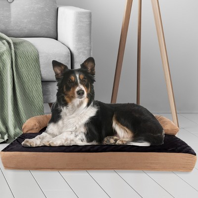 X-Large Beige and Black Orthopedic Memory Foam Dog Bed
