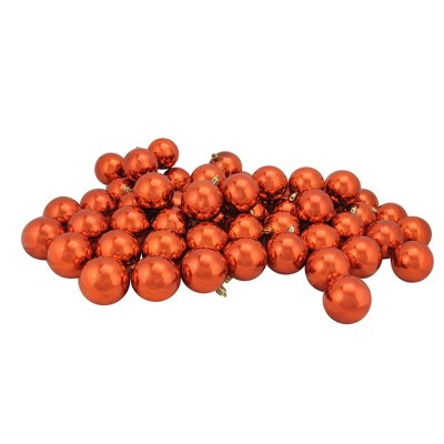 Northlight 60ct Shatterproof Shiny Christmas Ball Ornament Set 2.5" - Orange