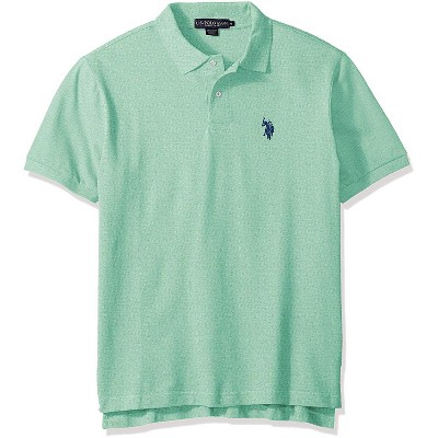 U.s. Polo Assn. Mens Solid Pique Polo With Small Pony Jade Green ...
