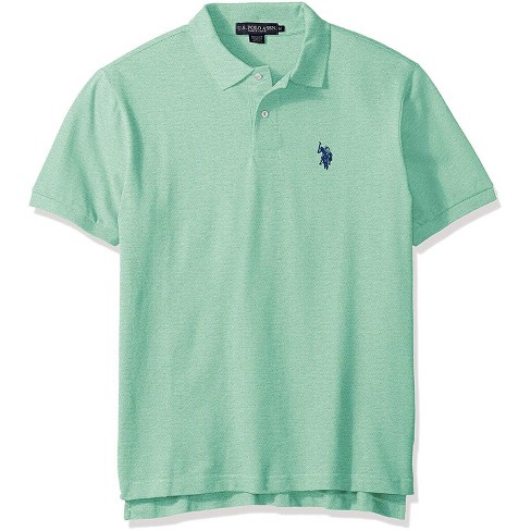 U.S. Polo Assn. Mens Solid Pique Polo With Small Pony Jade Green Heather  Medium