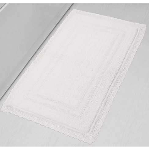 24"x40" Opulent Collection White Cotton Reversible Tufted Bath Rug ...
