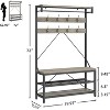 Coat Rack with Shoe Rack & Bench, Hall Tree Storage Bench with 8 Hooks, Large Coat Rack with Shoe Bench for Hallway, Living Room, Bedroom - 4 of 4